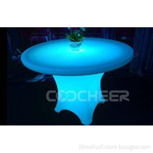 Round Shape Led Banquet Table Rechargeable Table Use In Bar